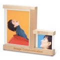 Double Window Light Oak Wooden Photo Frame